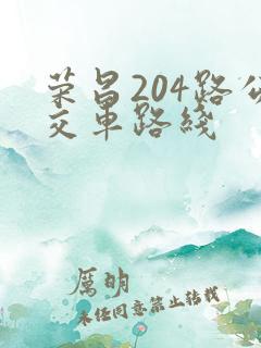 荣昌204路公交车路线