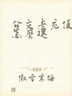 公交卡充值的钱怎么退