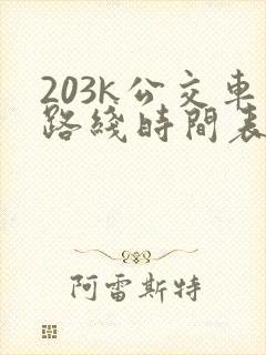 203k公交车路线时间表