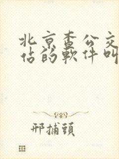 北京查公交车到站的软件叫什么