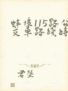 蚌埠115路公交车路线时间表