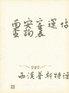 南安客运站班车查询表
