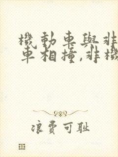 机动车与非机动车相撞,非机动车主责