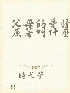 父母的爱情小说原著叫什么