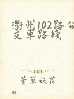衢州102路公交车路线