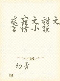求宠文甜文现代言情小说