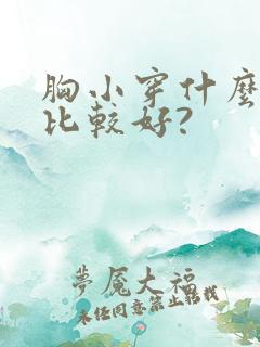 胸小穿什么内衣比较好?