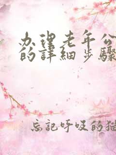 办理老年公交卡的详细步骤是什么?