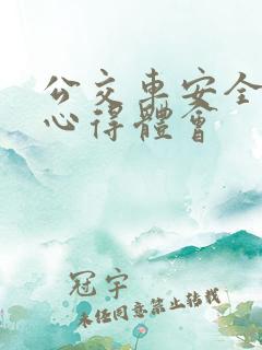 公交车安全行车心得体会