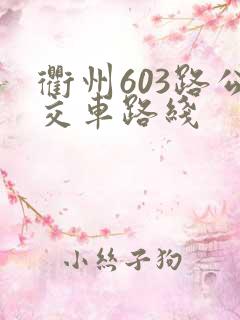 衢州603路公交车路线