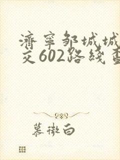 济宁邹城城际公交602路线查询 济宁邹城城际公交602路线查询