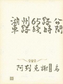 湖州65路公交车路线时间表