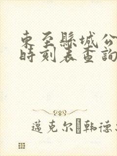 东至县城公交车时刻表查询