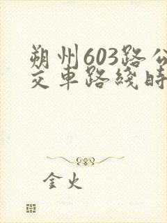 朔州603路公交车路线时间表 朔州603路公交车路线时间表