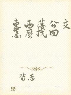 东西落公交车上怎么找回