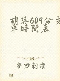 胡集609公交车时间表
