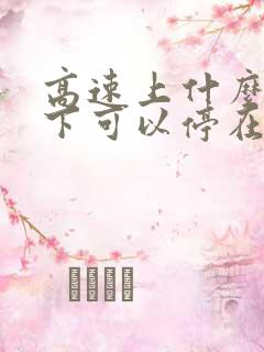 高速上什么情况下可以停在应急车道