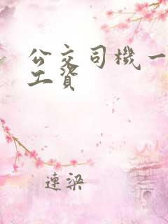 公交司机一个月工资