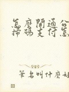 怎么开通公交车扫码支付怎么用