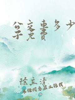 公交车多少岁孩子免费