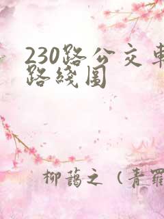 230路公交车路线图