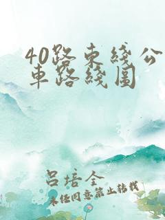 40路东线公交车路线图 40路东线公交车路线图