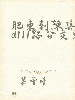 肥东到陈集快速d111路公交车时间