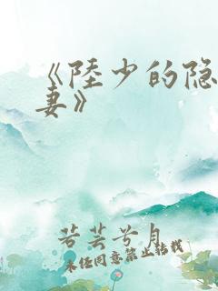《陆少的隐婚罪妻》