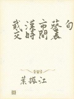 武汉市蔡甸区公交时间表