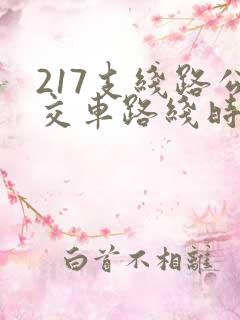 217支线路公交车路线时间表 217支线路公交车路线时间表