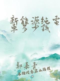 新能源纯电动货车多少钱