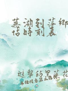 芜湖到萍乡火车站时刻表