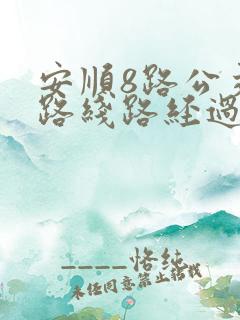 安顺8路公交车路线路经过哪些站