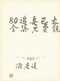 80追妻已太迟全集免费观看电视剧