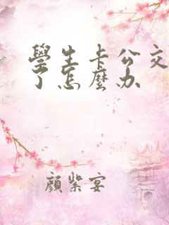 学生卡公交卡丢了怎么办