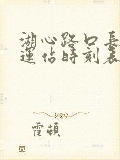 湖心路口长途客运站时刻表