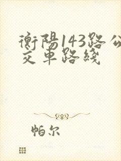 衡阳143路公交车路线
