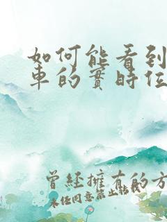 如何能看到公交车的实时位置