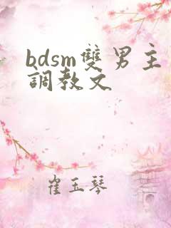 bdsm双男主调教文