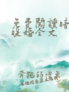 免费阅读暗黑系暖婚全文