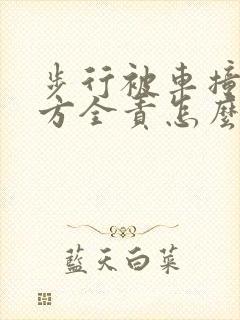 步行被车撞了对方全责怎么赔偿