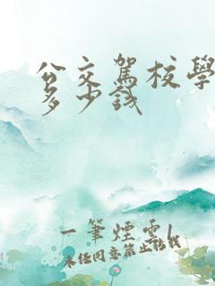 公交驾校学驾照多少钱