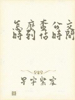 怎么查公交车实时到站时间