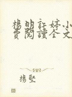 杨明许婷小说免费阅读全文最新章节