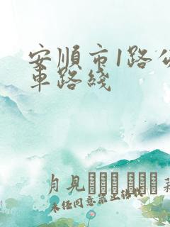 安顺市1路公交车路线
