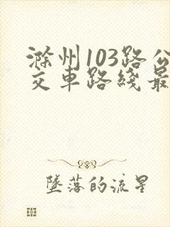 滁州103路公交车路线最新路线
