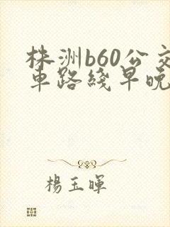 株洲b60公交车路线早晚时间表