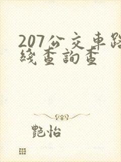207公交车路线查询查
