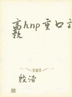 高hnp重口调教