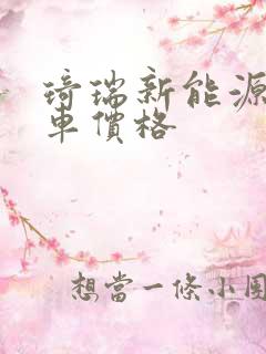 琦瑞新能源电轿车价格